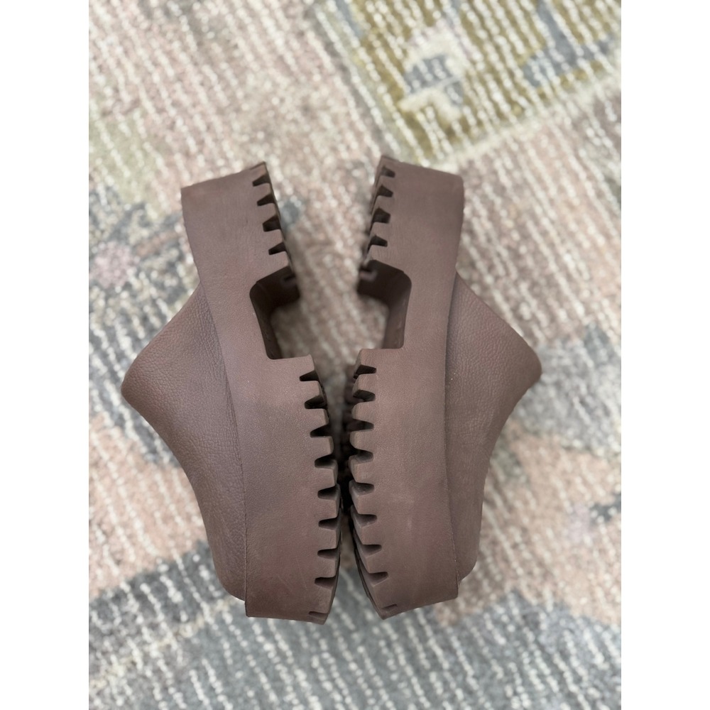 Jeffrey Campbell Clogge Platform Clogs Brown Chunky Lug Mule EU 40 US 9 Slip On - Picture 3 of 7